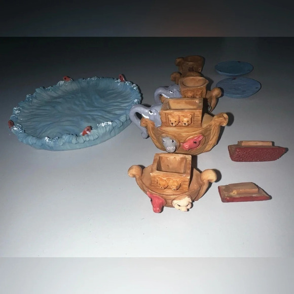 Vintage 1996 Noah and the Animals Hand Crafted Miniature Tea Set - Picture 6 of 11